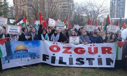 ABD Ankara Büyükelçiliği önünde İsrail'e protesto